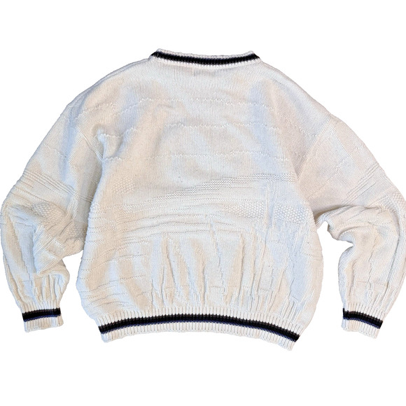 Vtg St John’s Bay Sweater Embroidered Ducks Dog Chunky Grandpa Cabin Core Casual - Picture 10 of 10